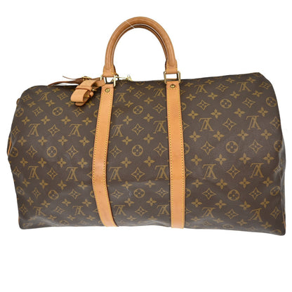 Louis Vuitton Keepall Bag Monogram Canvas, BROWN, CANVAS, Travel bag