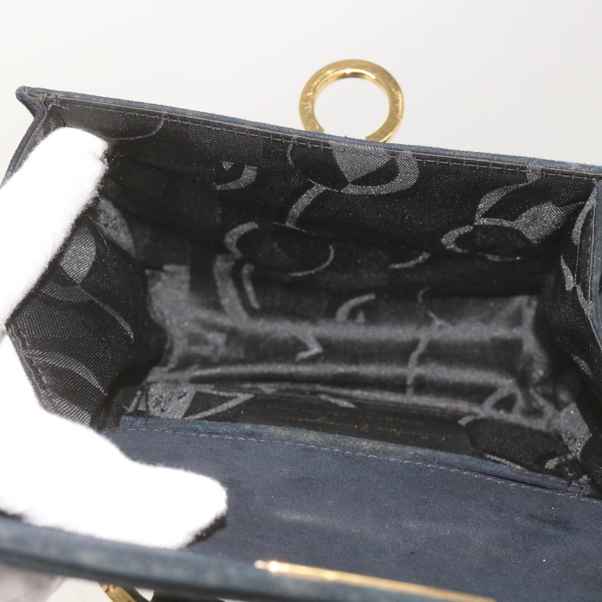 Salvatore Ferragamo Gancini Shoulder Bag Suede, BLACK, SUEDE, Shoulder bag
