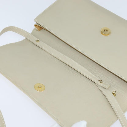 Celine Flap Shoulder Bag Leather, BEIGE, LEATHER, Shoulder bag