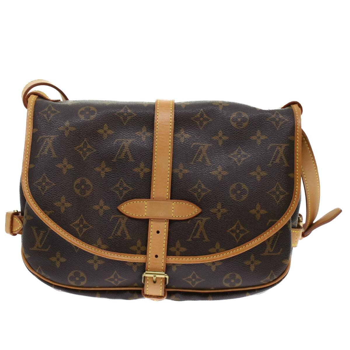 Louis Vuitton Saumur Handbag Monogram Canvas, BROWN, CANVAS, Shoulder bag