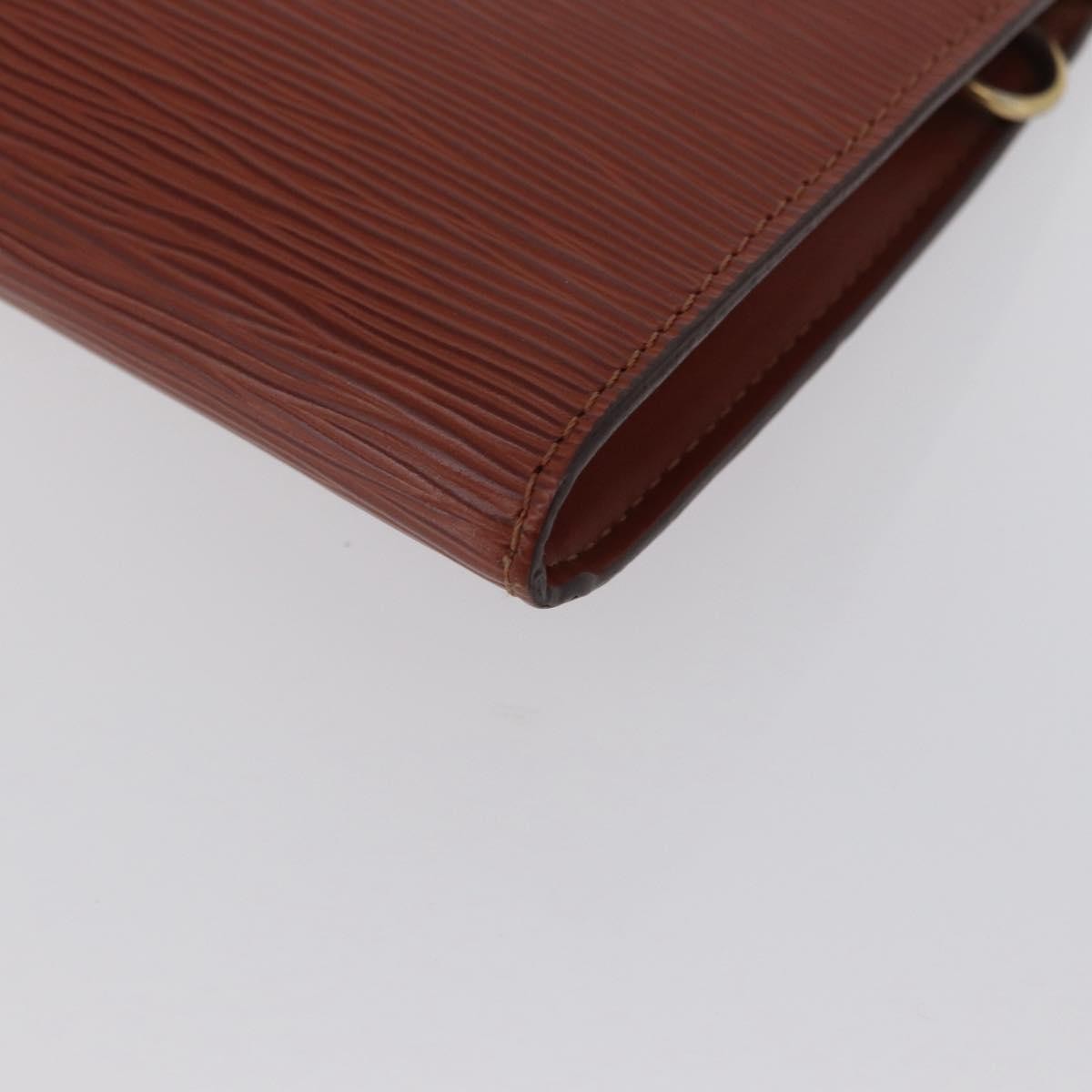 Louis Vuitton Pochette Accessoires Epi Leather, BROWN, LEATHER, Clutche & pouche