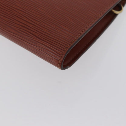 Louis Vuitton Pochette Accessoires Epi Leather, BROWN, LEATHER, Clutche & pouche