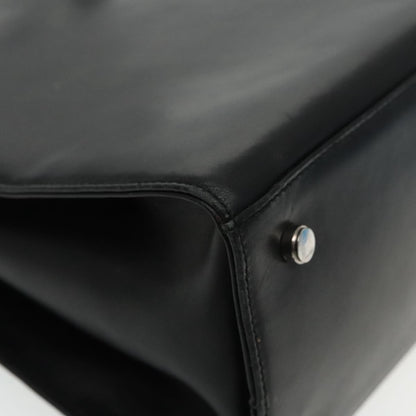 Salvatore Ferragamo Gancini Shoulder Bag Leather, BLACK, LEATHER, Tote bag