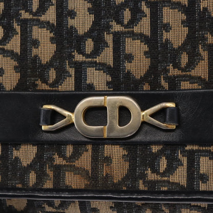 Christian Dior Vintage CD Chain Flap Shoulder Bag Diorissimo Canvas, NAVY, CANVAS, Shoulder bag