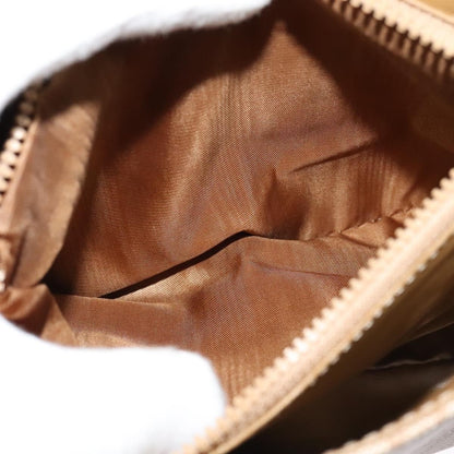 Celine Vintage Macadam Handbag Canvas and Leather, Beige, Canvas, Handbag