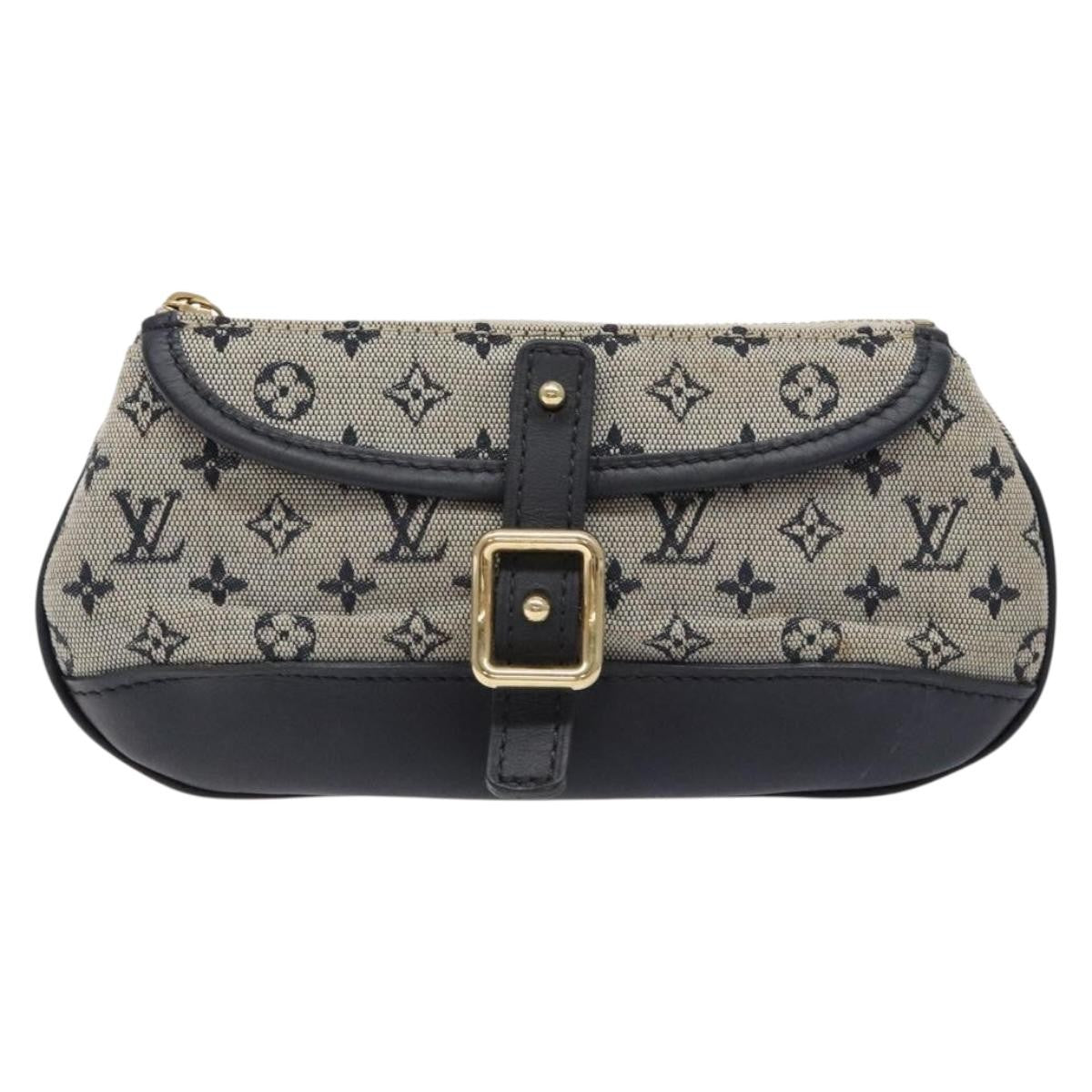 Louis Vuitton Anne Sophie Clutch Mini Lin, BLUE, CANVAS, Clutche & pouche