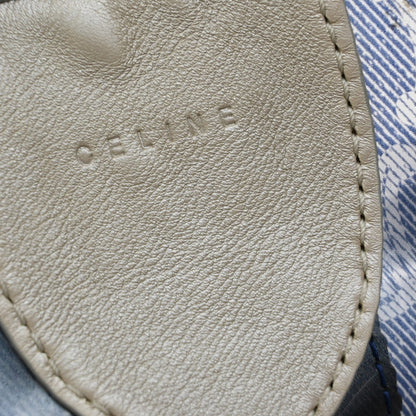 Celine Vintage Macadam Handbag Canvas, BLUE, CANVAS, Tote bag