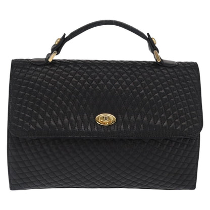 Bally Vintage Handbag Quilted Leather, BLACK, LEATHER, Handbag