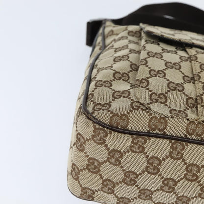 Gucci Front Pocket Messenger Bag GG Canvas, BEIGE, CANVAS, Shoulder bag