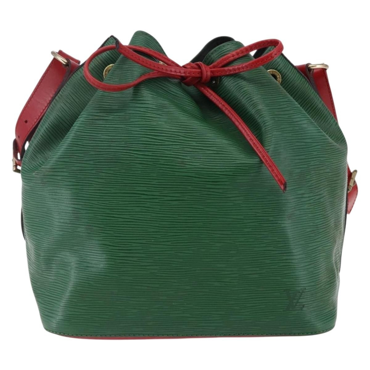 Louis Vuitton Petit Noe Handbag Two Tone Epi Leather, GREEN, LEATHER, Handbag