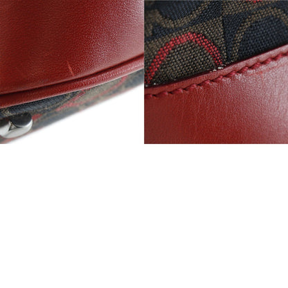 Salvatore Ferragamo Gancini Shoulder Bag Canvas, RED, CANVAS, Shoulder bag