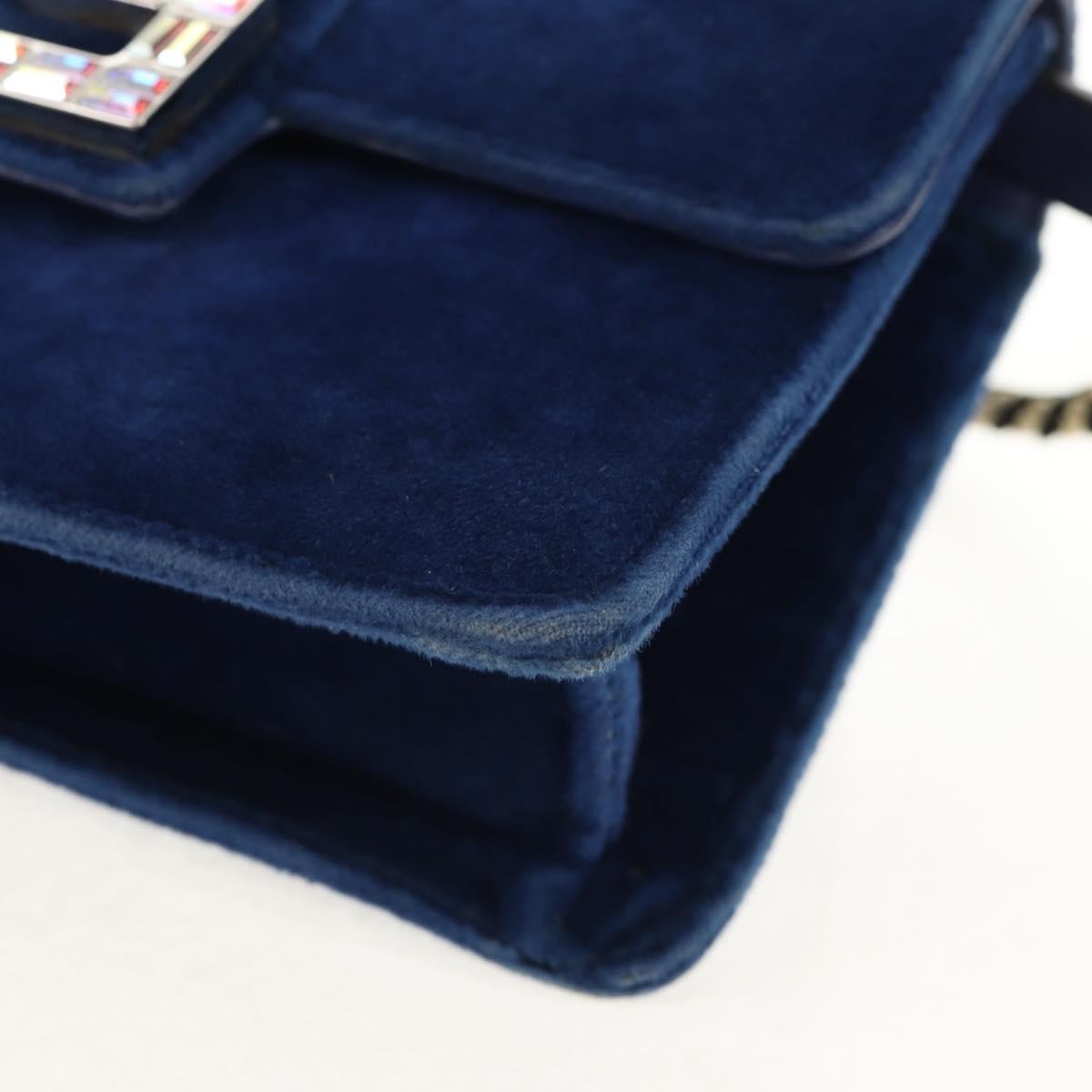 Gucci G Broadway Shoulder Bag Velvet with Crystals, BLUE, VELVET, Shoulder bag