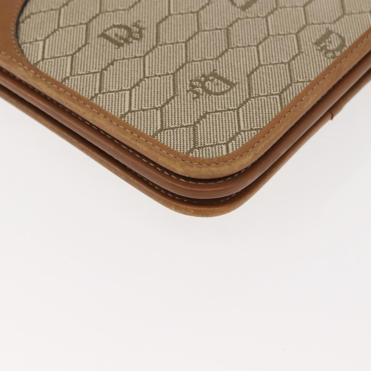 Christian Dior Vintage Honeycomb chain Canvas, BEIGE, CANVAS, Shoulder bag