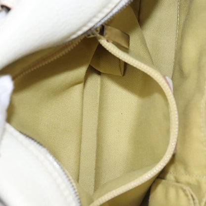 Salvatore Ferragamo Gancini handbag Leather, WHITE, LEATHER, Handbag