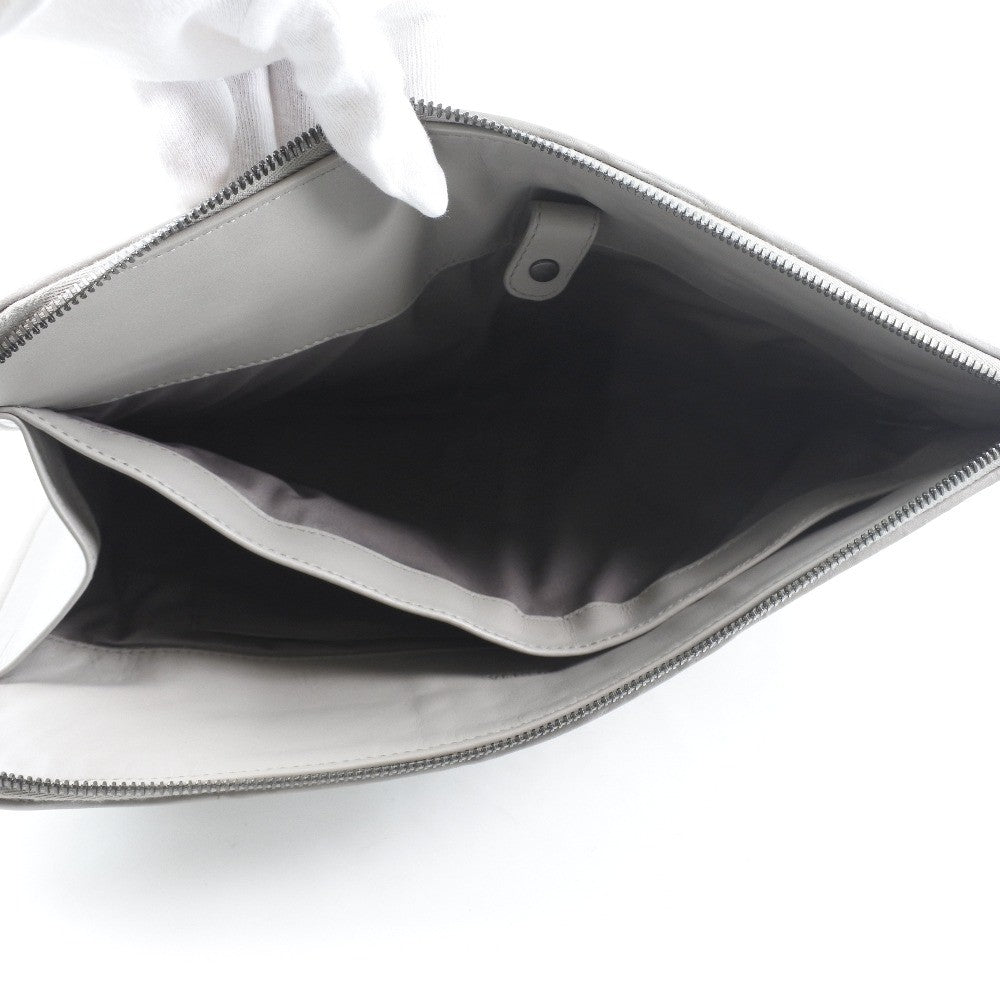 Bottega Veneta Intrecciato Clutch bag Calfskin, GRAY, LEATHER, Clutche & pouche