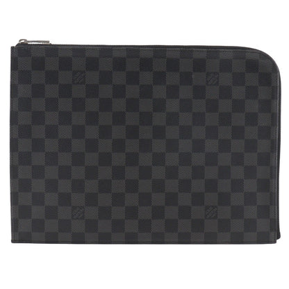 Louis Vuitton Zip Around Pochette Jour Damier Graphite, BLACK, CANVAS, Clutche & pouche