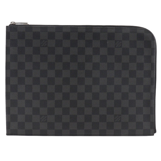 Louis Vuitton Zip Around Pochette Jour Damier Graphite, BLACK, CANVAS, Clutche & pouche