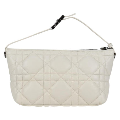 Christian Dior DiorTravel Nomad Pouch Macrocannage Quilt Calfskin, WHITE, LEATHER, Clutche & pouche