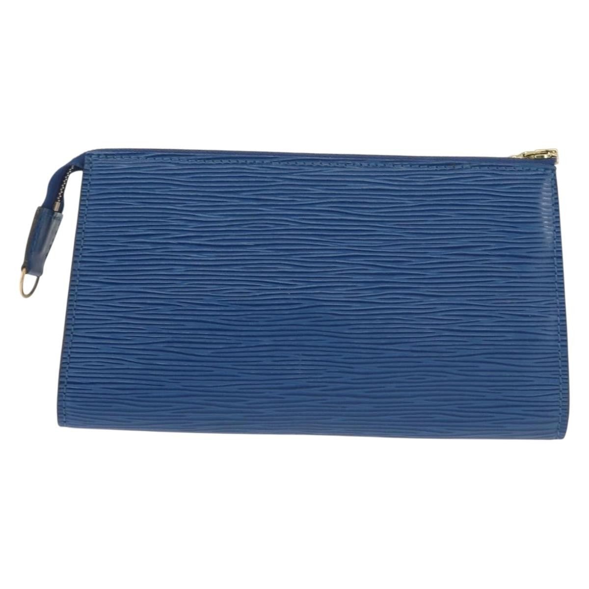 Louis Vuitton Pochette Accessoires Epi Leather, BLUE, LEATHER, Clutche & pouche