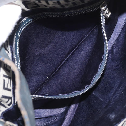 Fendi Baguette Bag Zucchino Canvas, NAVY, CANVAS, Shoulder bag