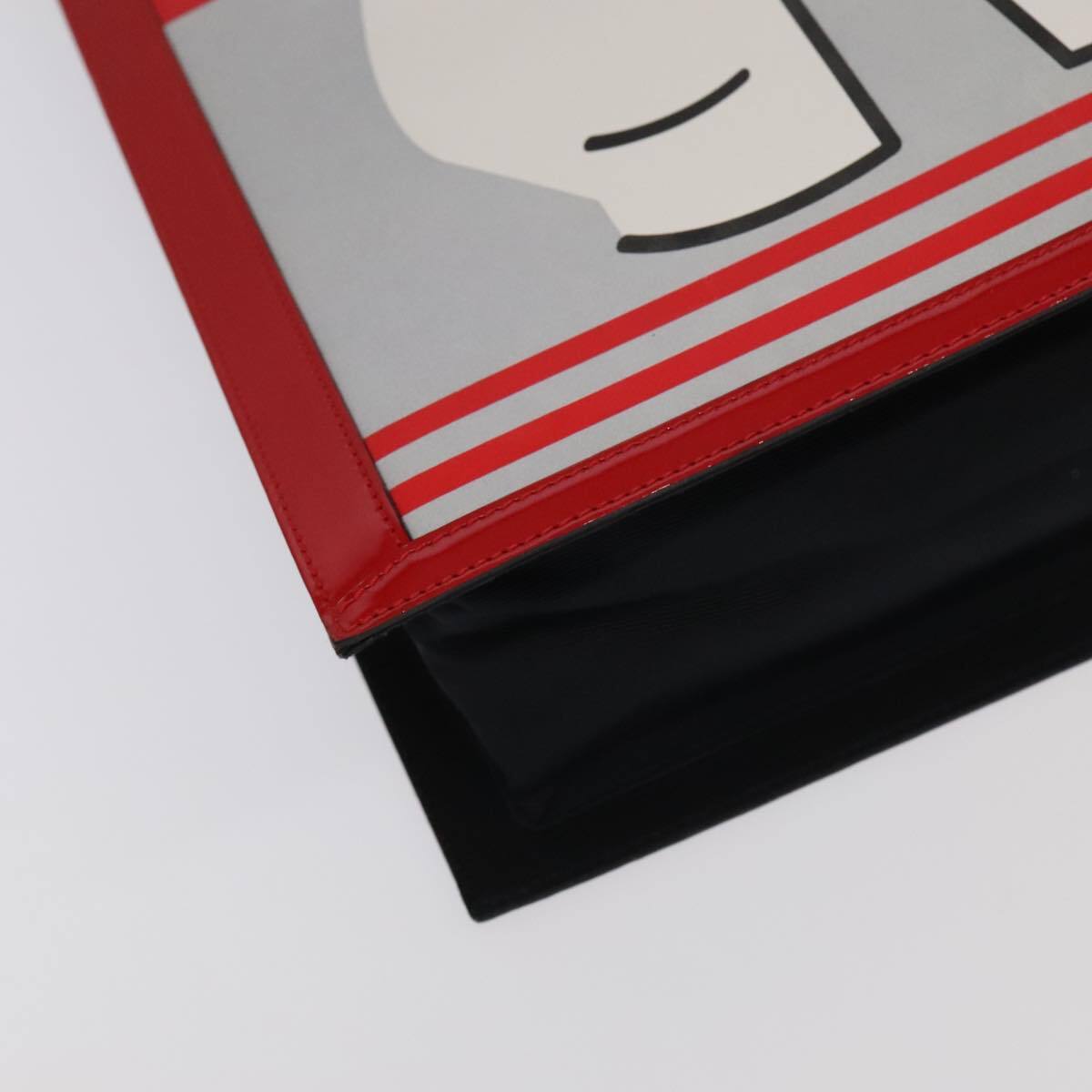 Chanel Vintage Portrait Tote Printed Leather and Quilted Patent, RED, LEATHER, Tote bag