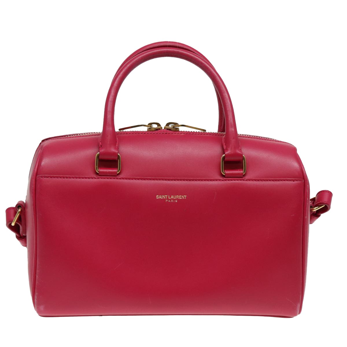 Saint Laurent Classic Baby Duffle Bag Leather, RED, LEATHER, Travel bag