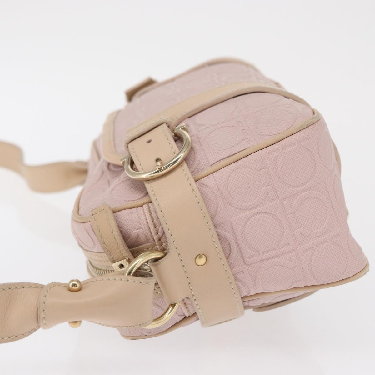 Salvatore Ferragamo Gancini Shoulder Bag Leather, PINK, LEATHER, Shoulder bag