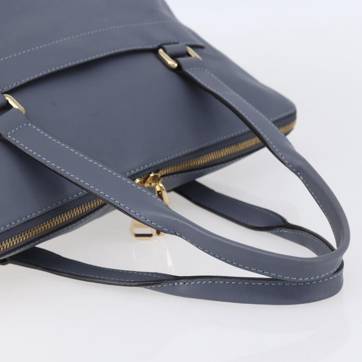 Loewe Anagram handbag Leather, BLUE, LEATHER, Handbag