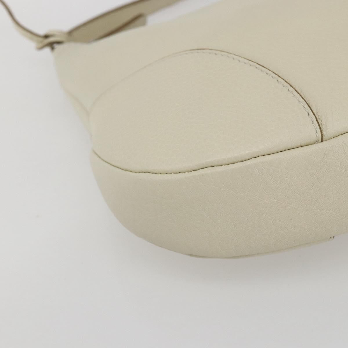 Salvatore Ferragamo Gancini Shoulder Bag Leather, WHITE, LEATHER, Shoulder bag