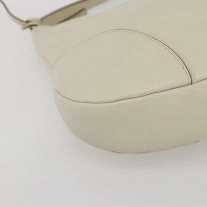 Salvatore Ferragamo Gancini Shoulder Bag Leather, WHITE, LEATHER, Shoulder bag