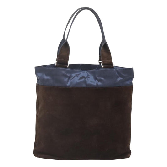 Salvatore Ferragamo Convertible Front Zip Pocket Tote Suede, BROWN, SUEDE, Tote bag