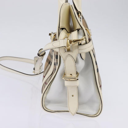 Burberry Minford Satchel Haymarket Coated Canvas, BEIGE, CANVAS, Tote bag