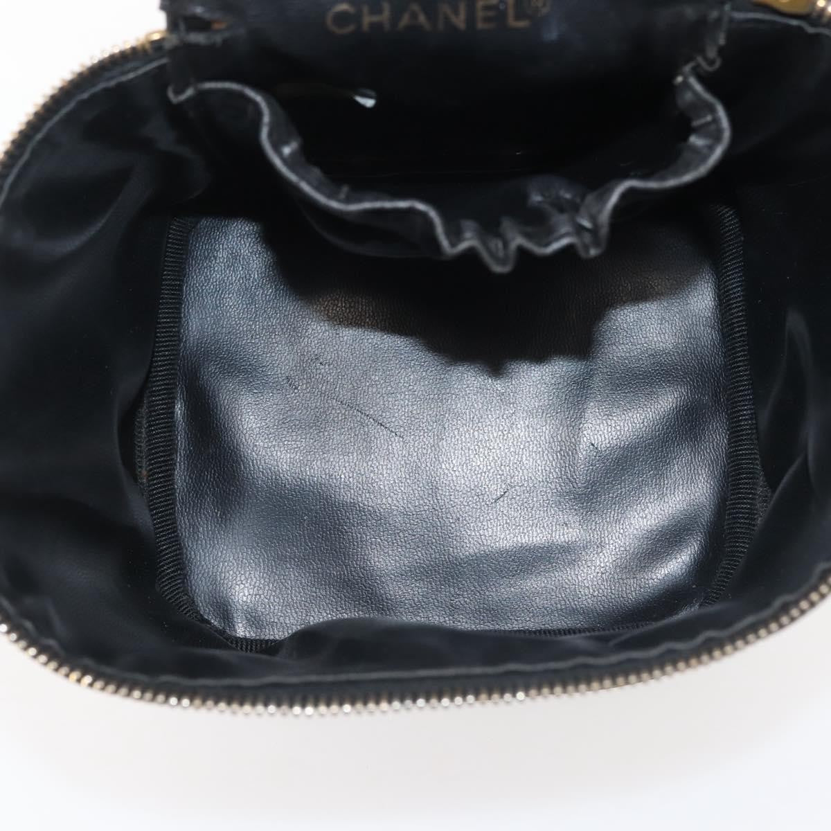 Chanel Vanity pouch Leather, BLACK, LEATHER, Toiletry Case