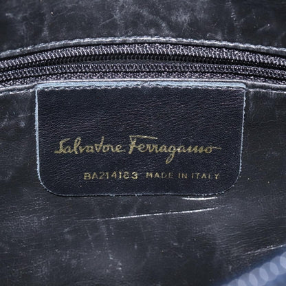 Salvatore Ferragamo Vala Shoulder Bag Suede, NAVY, SUEDE, Shoulder bag