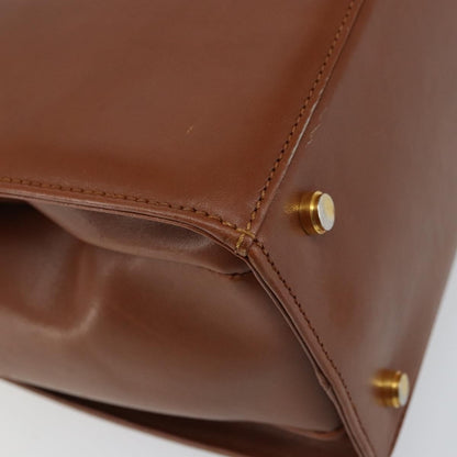 Salvatore Ferragamo Vintage Handbag Leather, BROWN, LEATHER, Handbag