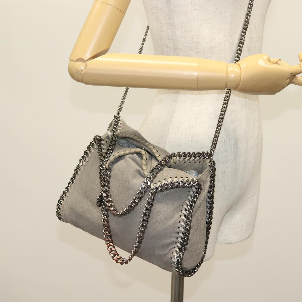 Stella McCartney Falabella Fold Over Crossbody Bag Suede, GRAY, SUEDE, Crossbody bag