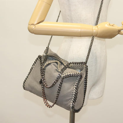 Stella McCartney Falabella Fold Over Crossbody Bag Suede, GRAY, SUEDE, Crossbody bag