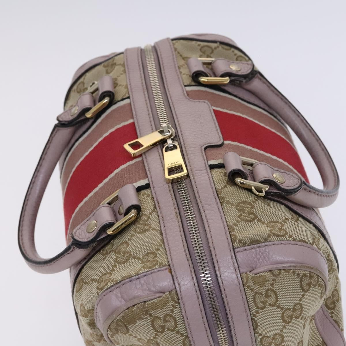 Gucci Vintage Web Boston Bag GG Canvas, BEIGE, CANVAS, Travel bag