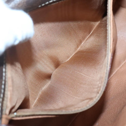 Celine Vintage Macadam Circle Logo Shoulder Bag Canvas and Leather, Brown, Canvas, Shoulder Bag