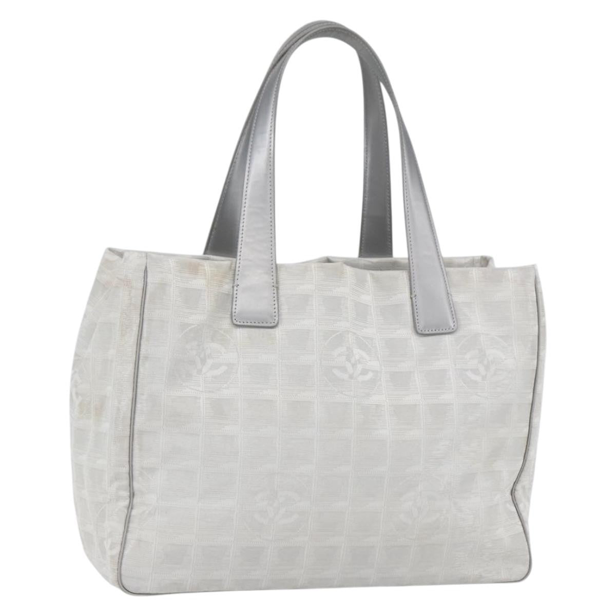 Chanel Travel Line Tote Nylon, SILVER, NYLON, Tote bag