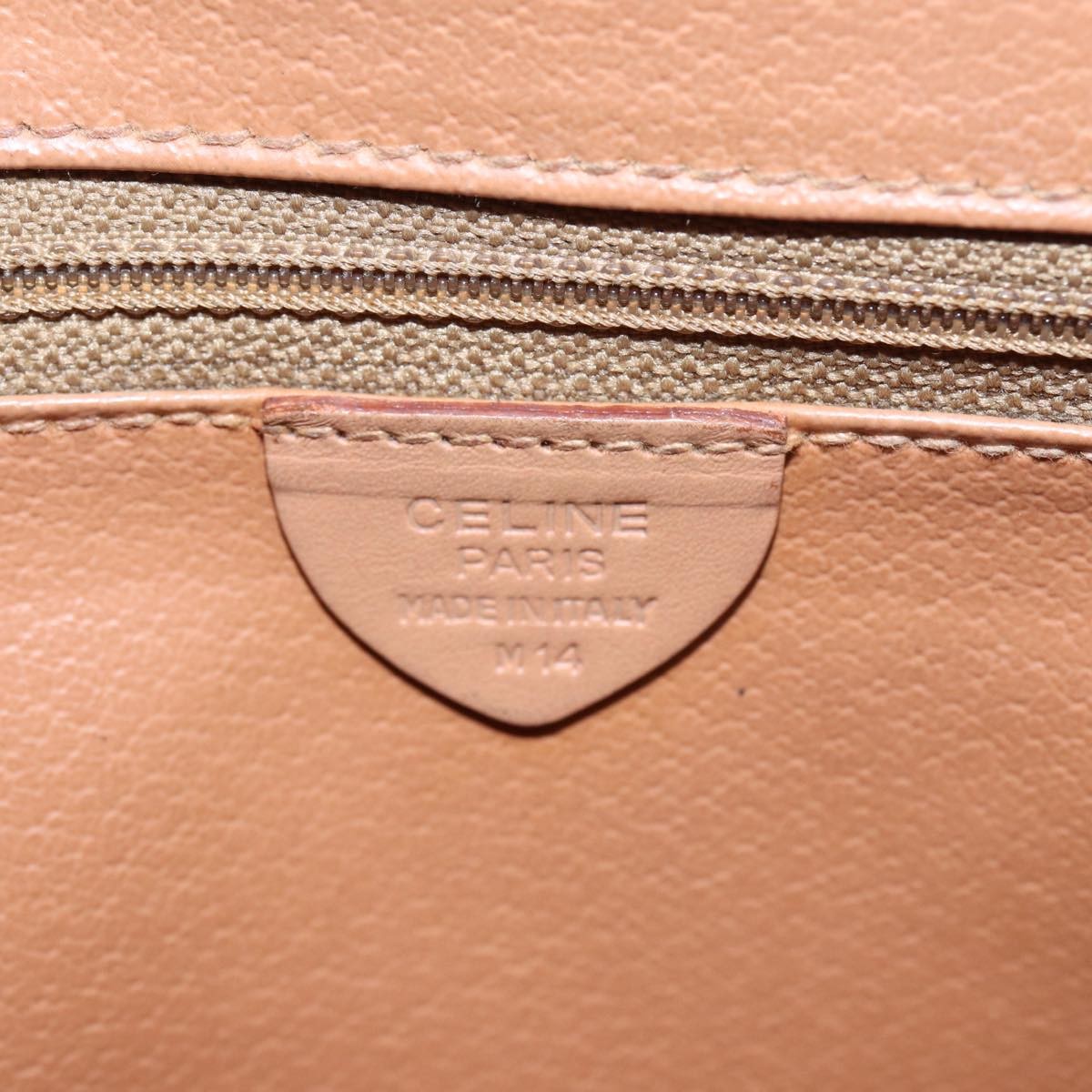 Celine Vintage Saddle Flap Shoulder Bag Macadam Coated Canvas, BROWN, CANVAS, Shoulder bag