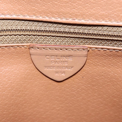 Celine Vintage Saddle Flap Shoulder Bag Macadam Coated Canvas, BROWN, CANVAS, Shoulder bag