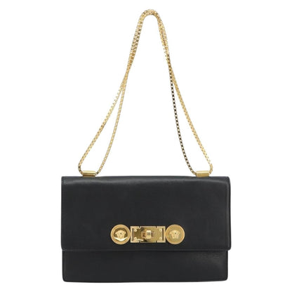 Versace Medusa Flap Chain Bag Leather, Black, Leather, Shoulder Bag