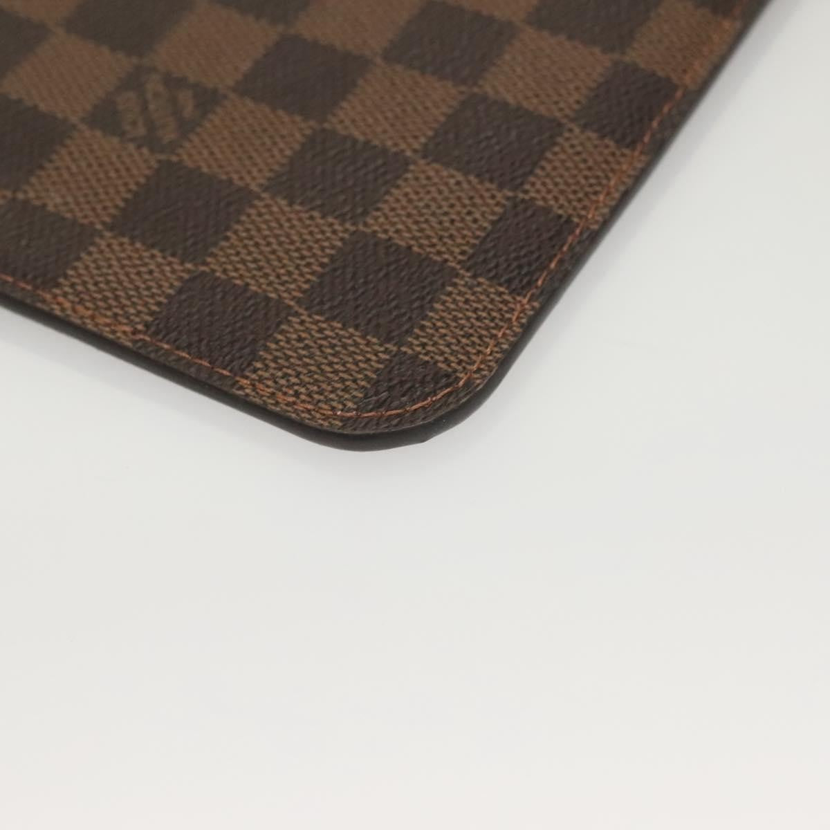 Louis Vuitton Neverfull Pochette Damier, BROWN, CANVAS, Tote bag