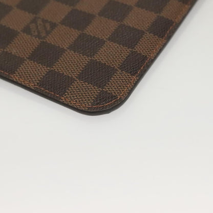 Louis Vuitton Neverfull Pochette Damier, BROWN, CANVAS, Tote bag