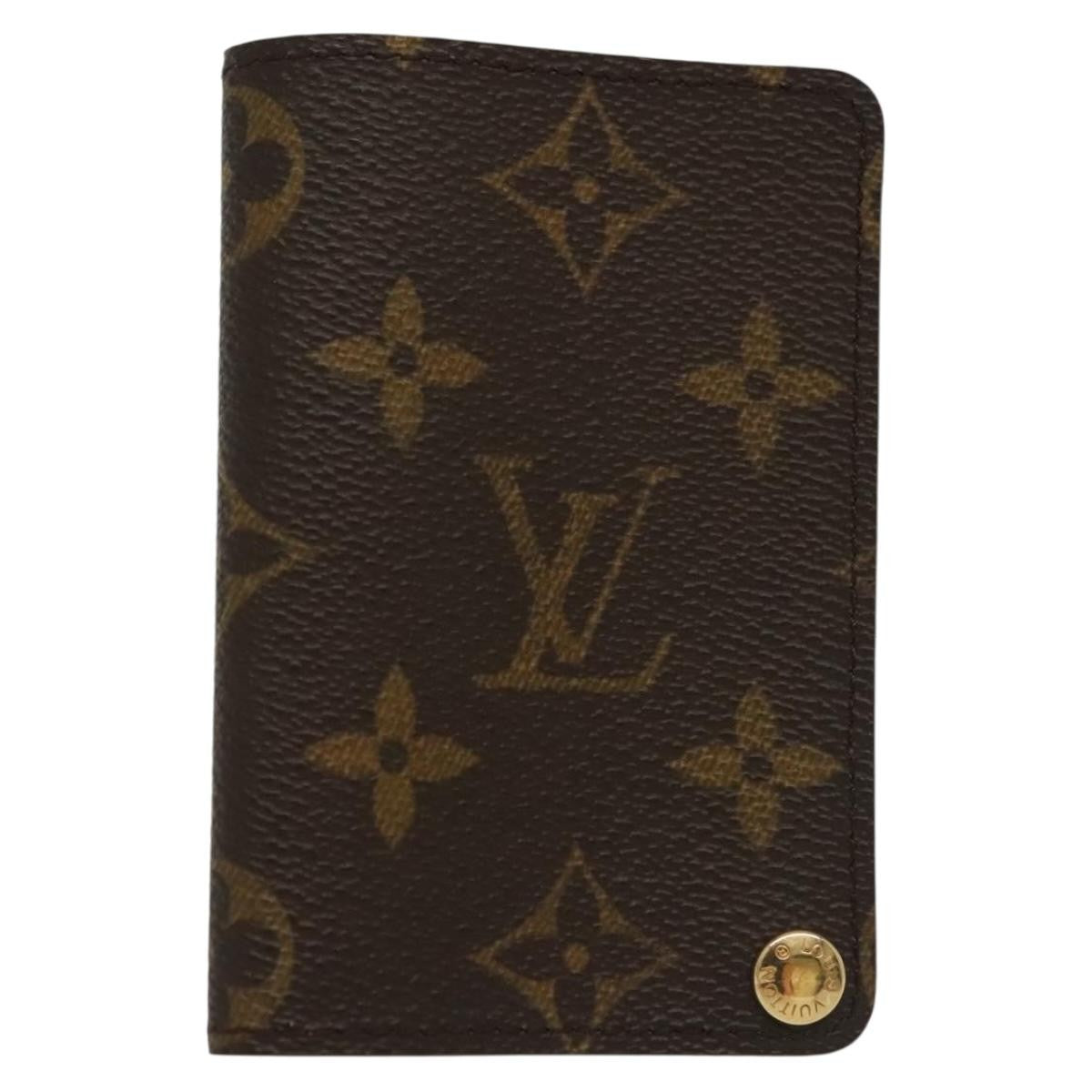 Louis Vuitton Porte Cartes Pression Card Case Monogram Canvas, BROWN, CANVAS, Card Holders