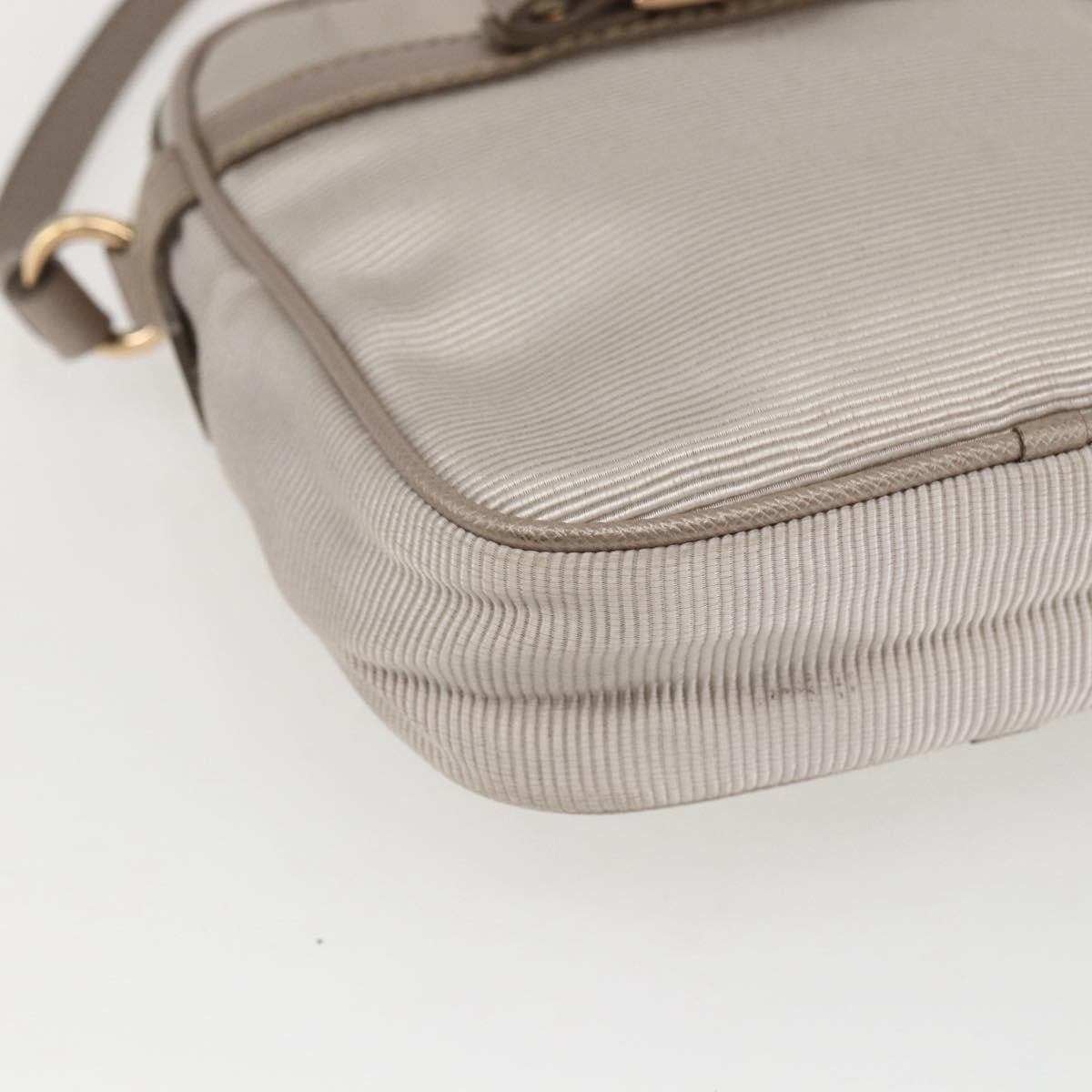 Salvatore Ferragamo Vala Shoulder Bag Nylon, Beige, Nylon, Shoulder Bag