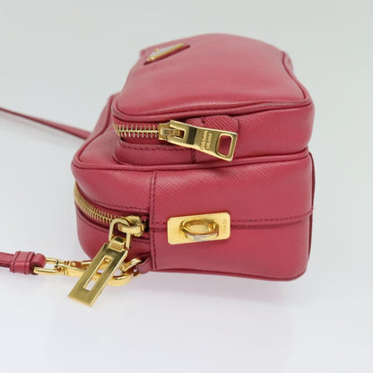 Prada Front Pocket Crossbody Bag Saffiano Leather, PINK, LEATHER, Shoulder bag