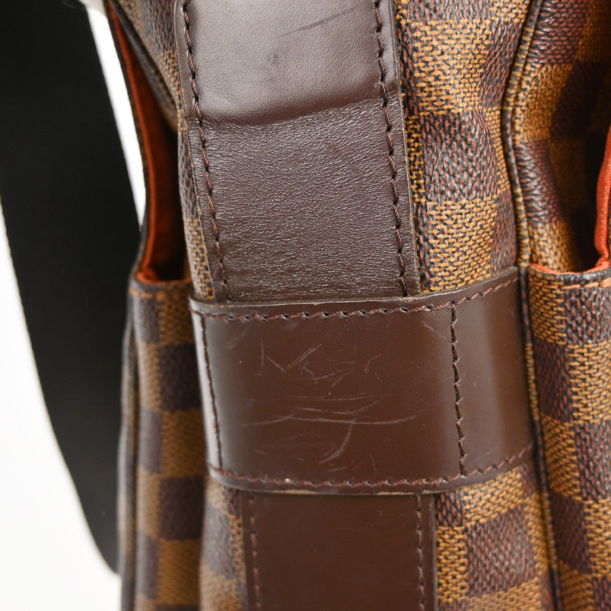 Louis Vuitton Naviglio Handbag Damier, Brown, Canvas, Shoulder Bag