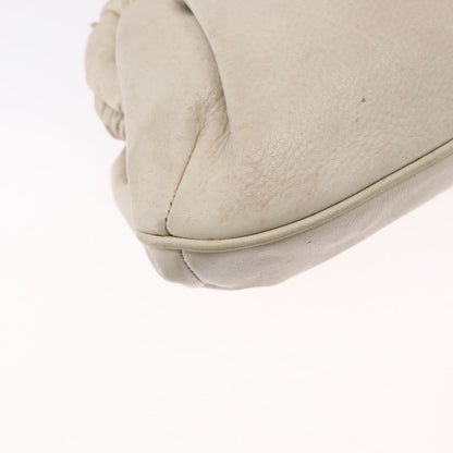 Celine Vintage Shoulder Bag Leather, WHITE, LEATHER, Shoulder bag